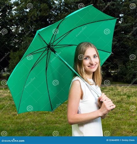 Girl Holding An Umbrella Stock Image Image Of Cheerful 32464899