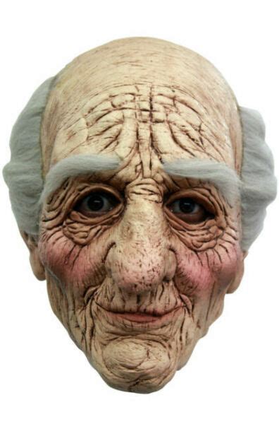 Pa Adult Latex Mask Old Man Grandpa Wrinkled Grey Hair Balding Creepy