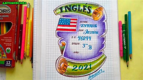 Ideas Para Marcar Cuadernos Cómo Dibujar Caratulas Creativas De InglÉs 696