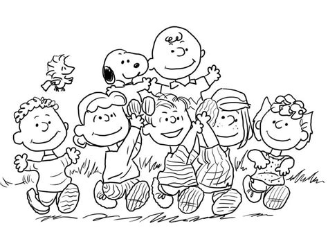 Desenhos De Charlie Brown Com Amigos Para Colorir E Imprimir