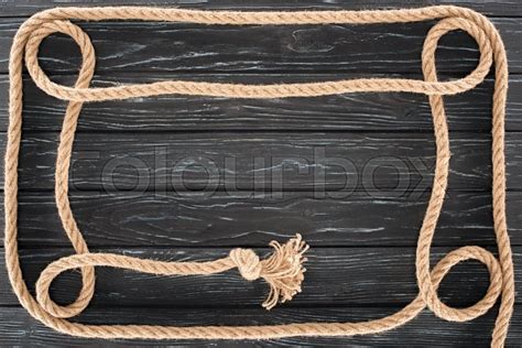 Top View Of Brown Rope With Knot On Stock Image Colourbox