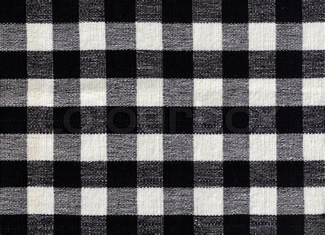 Black And White Checked Fabric Background Stock Photo