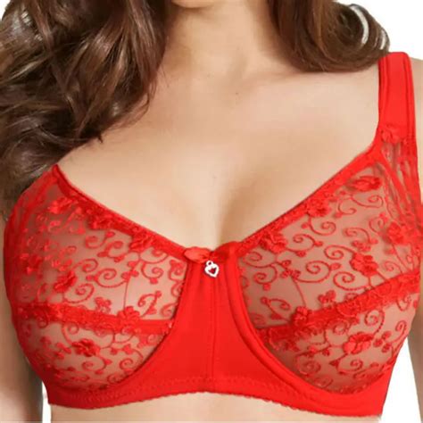 Women Lace Push Up Bra Sexy Underwear Full Coverage Floral Sheer