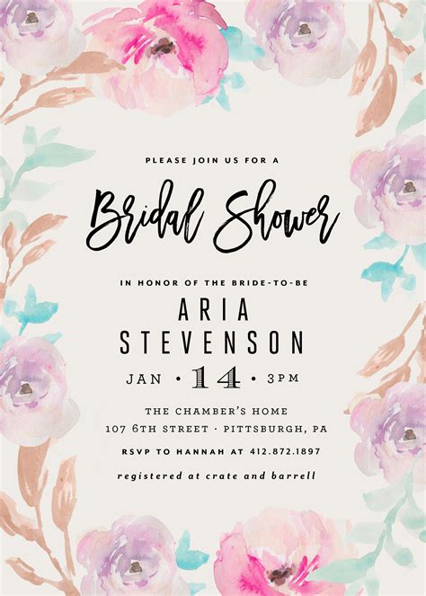 Floral Wreath Bridal Shower Invitation