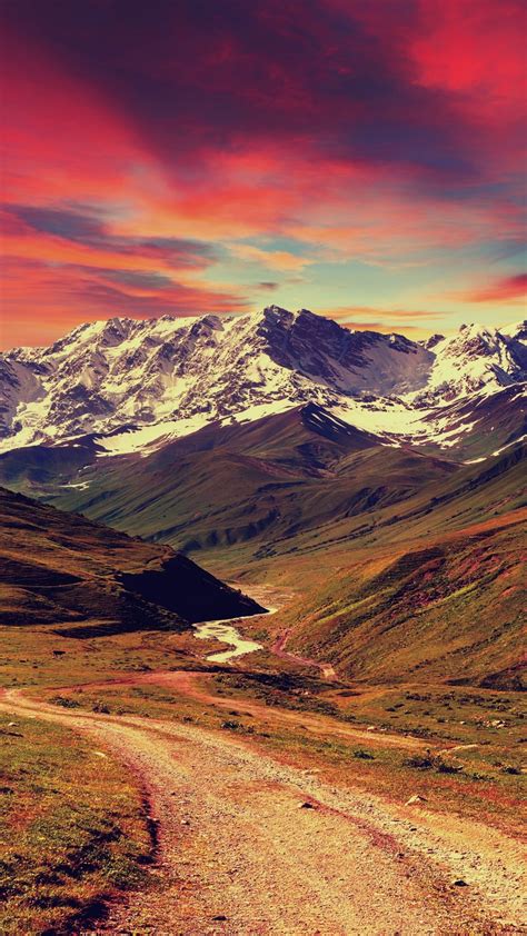Download 1080x1920 Wallpaper Mountains Sunset Landscape