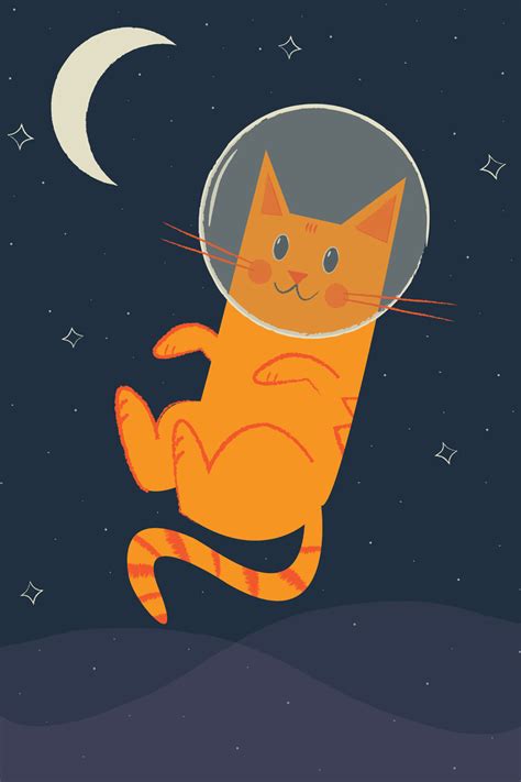 buy space cat art print  drawdeck