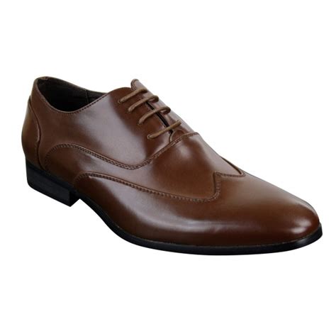 Mens Leather Laced Brogues Italian Designer Shoes Smart Formal Classic