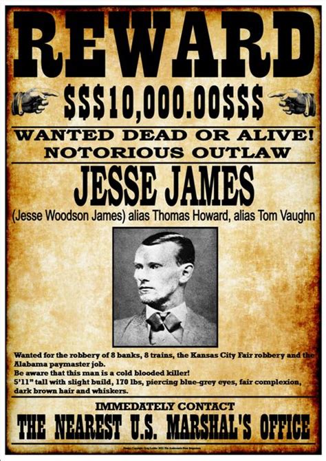 Famous Outlaws Famous Outlaws And Their Wanted Posters Famous