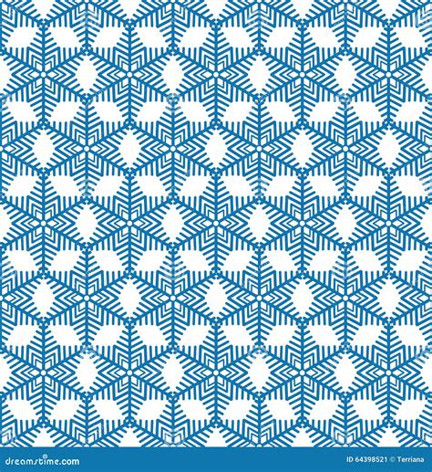Abstrcat Geometric Texture Snow Crystal Seamless Pattern Winter Stock