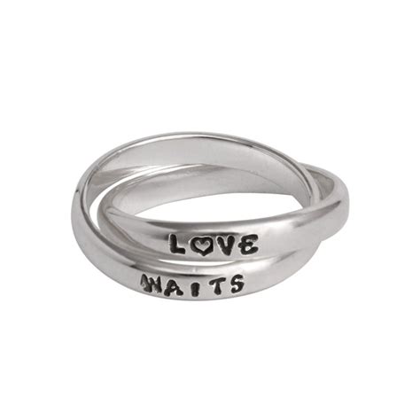 Purity Ring For Girls Silver Personalized Double