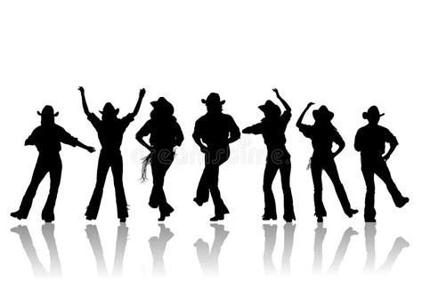 Cowboy Dance Silhouette Stock Vector Illustration Of Illustration