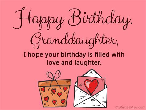 Happy Birthday Wishes For Granddaughter Wishesmsg