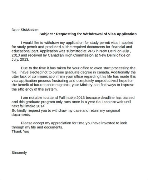 Sample Letter To Withdraw Uscis Application Collection Letter