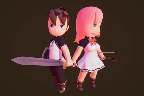 3d Model Chibi Heroes Pack And Basemesh Vr Ar Low Poly Cgtrader