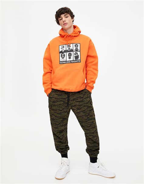 Orange Hoodie With Photo Print Orange Man Outfit Outfit Inspo