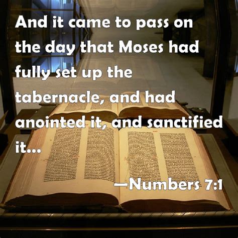 Numbers 71 And It Came To Pass On The Day That Moses Had Fully Set Up