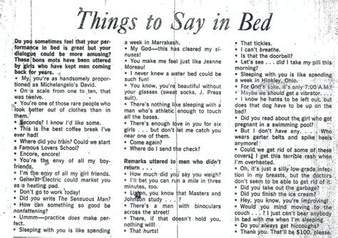 Cosmopolitans ‘things To Say In Bed An Absurd List Of Recommendations