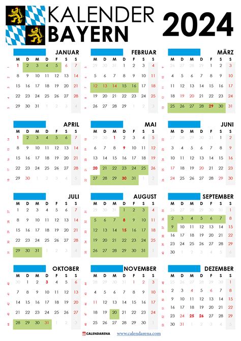 Kalender 2024 Bayern Mit Ferien Feiertage