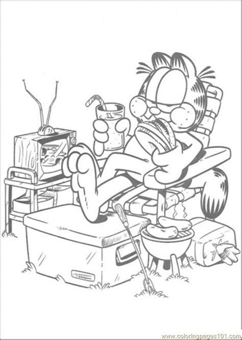 Lazy Garfield Coloring Page - Free Garfield Coloring Pages