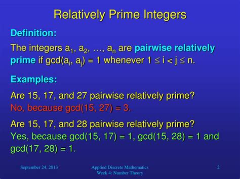 PPT - Relatively Prime Integers PowerPoint Presentation - ID:2165738