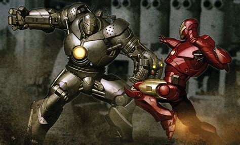 Marvel Iron Man Vs Iron Monger Art Print By Sideshow