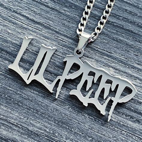 Lil Peep Necklace Polished Stainless Steel Lil Peep Pendant Etsy