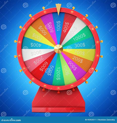 Realistic Spinning Fortune Wheel Lucky Roulette Colorful Wheel Of