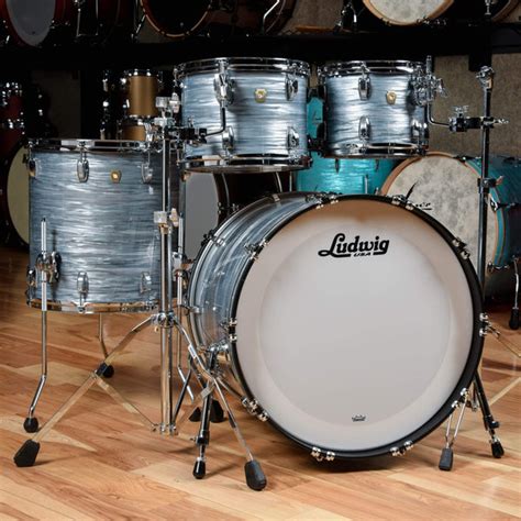 Ludwig Classic Maple 10121622 4pc Drum Kit Vintage Blue Oyster