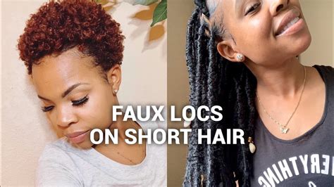 This gorgeous style is super short with some blonde elements why not combine your natural hair with faux locs to create this gorgeous new style. FAUX LOCS ON SHORT HAIR! ( DIY Beginner friendly!) - YouTube