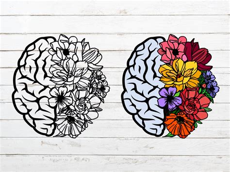 Flower Brain Mental Health Matters Afbeelding Door Lauraartdesign · Creative Fabrica