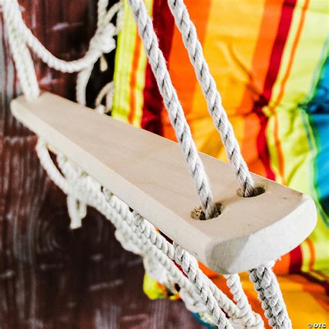 Backyard Expressions Hanging Hammock Swing Chair With Pillow And Wooden