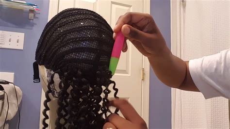 How To Make Crochet Wig Using A U Part Cornrow Cap Youtube