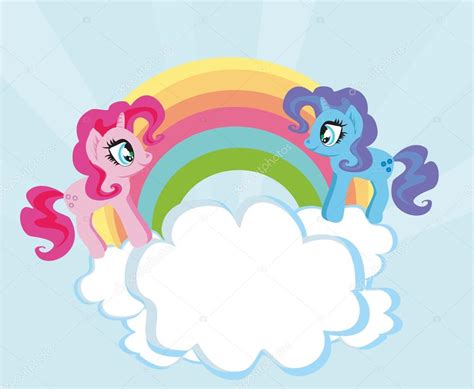 Card With A Cute Unicorns And Rainbow — Stock Vector © Jackybrown 80293162