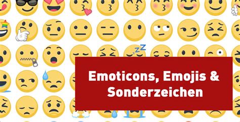 Emoticons Emojis And Sonderzeichen