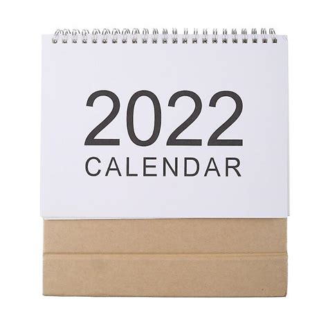 2022 Simple Desktop Kalender Engelsk Coil Daglige Månedlige Plan