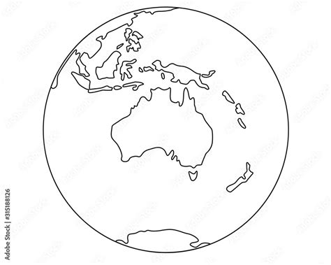 Globe With Australia And Oceania Planet Earth Oceans And Continents
