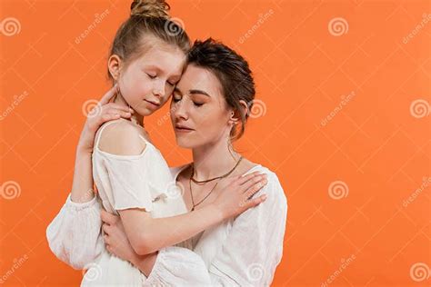 Motherly Love Mother And Daughter Hugging Stock Image Image Of