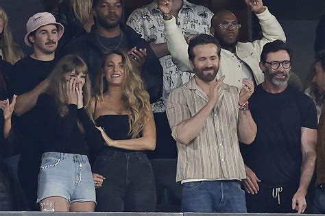 Taylor Swift Brings Ryan Reynolds Hugh Jackman Blake Lively To Chiefs