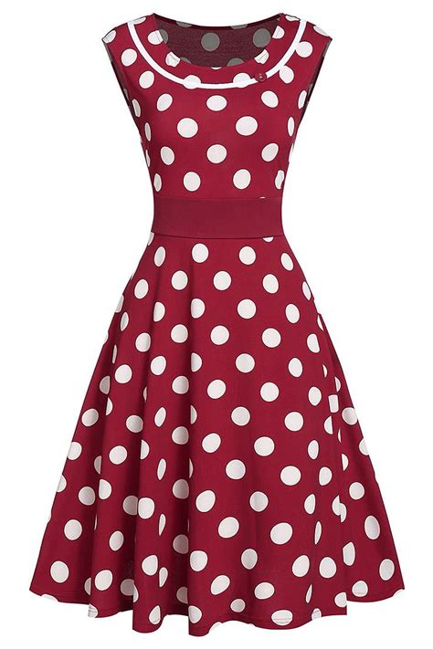 polka dot print high waist vintage dress l vintage red dress vintage dresses vintage outfits