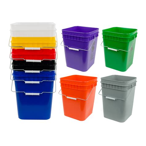4 Gallon Square Buckets And Lids Us Plastic Corp