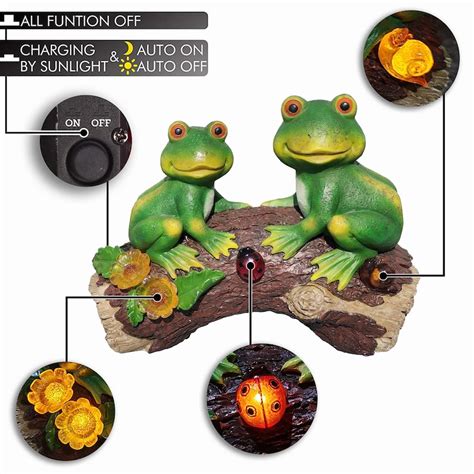 Solar Light Frog Figurine Garden Decor Fun Animal Figurine Etsy