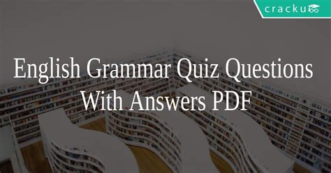 Basic English Quiz Questions And Answers