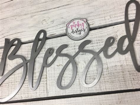 Blessed Metal Word Blessed Sign Gallery Wall Decor Etsy