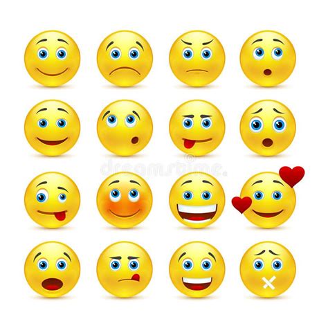 Smileys Vector Conjunto De Iconos Cara Sonriente O Emoticonos Amarillo D1a