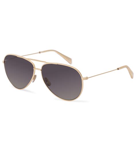 Celine Aviator Sunglasses With Leather Pouch In Gold Metallic Lyst