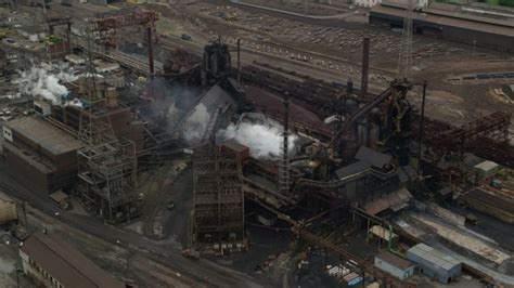 48k Stock Footage Aerial Video Of Us Steel Mon Valley Works Factory