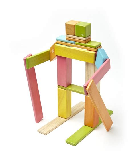 Tegu Magnetic Wooden Blocks Tints 24 Pieces Toy Sense