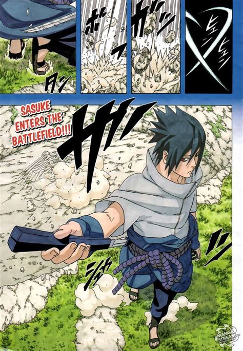 Sasuke Enters The Battlefied Naruto Mangá Colorido Arte Naruto