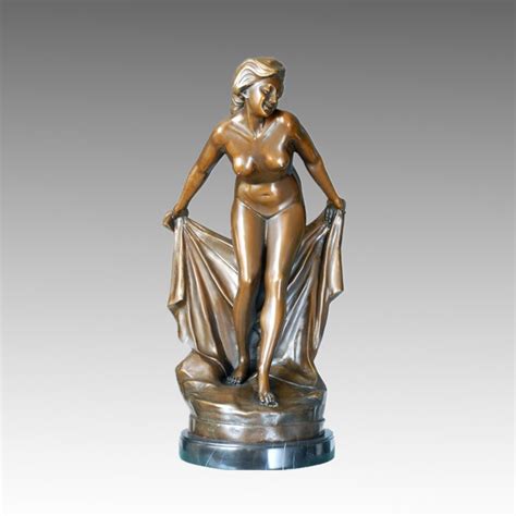 Nude Bronze Garden Sculpture Madam Bathing Decor Brass Statue Tpe China Home Decoration
