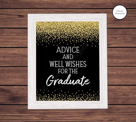 Advice And Well Wishes For The Graduate Graduation Sign Etsy